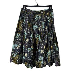 J Jill Silk Skirt Small Dark Floral Fairy Grunge Romantic Cottagecore Whimsigoth